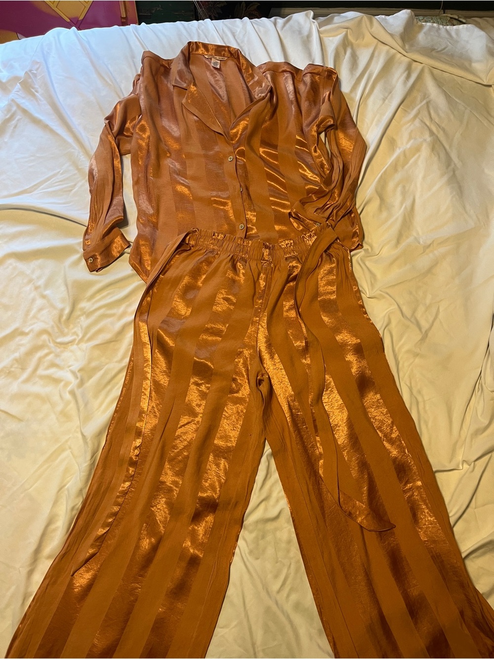 Victoria’s Secret pajamas Silky Copper-Orange Women's Two-Piece .